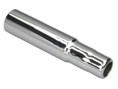 Oil Filler Tube - Tri Step - Push-In - Manifold Mount - Stock Manifold Hole - Steel - Chrome - Chevy V8 - Each