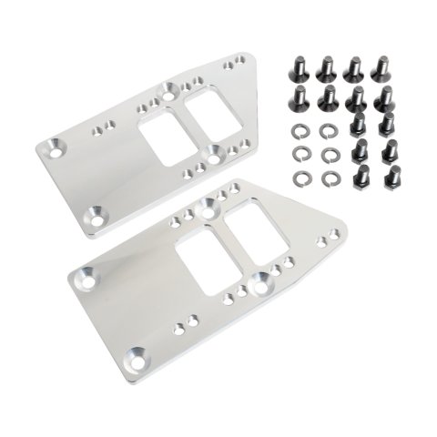 Motor Mount Adapter - Bolt-On - Adjustable - 7/16 to 2-1/4 in Forward Mount - Aluminum - Natural - LS-Series Engines to GM 3-Bolt - Pair