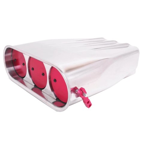 Air Cleaner Assembly - Street Scoop - Finned - 14.5 in Long - Single 5-1/8 in Carb Flange - Aluminum - Polished - Kit