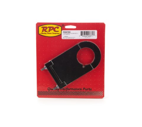 Steering Column Bracket - 2 in Diameter Tube - 3-1/2 in Drop - Keyed - Hinged Base - Hardware Included - Aluminum - Black Anodized - Each
