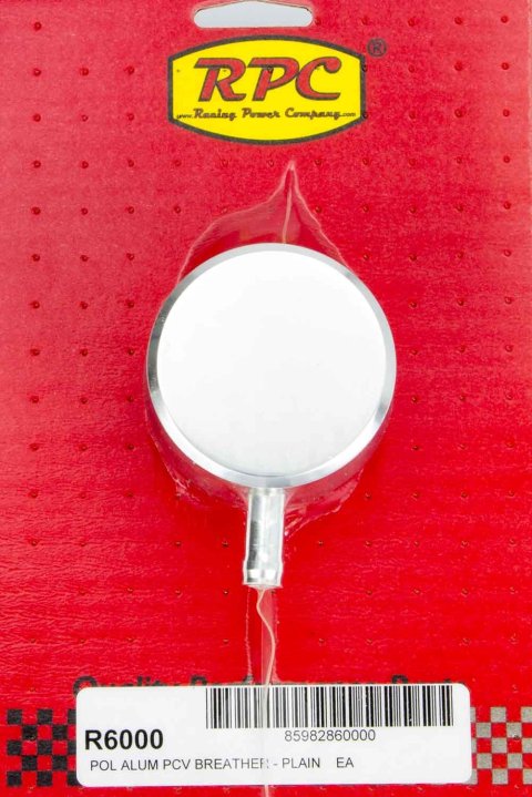 Breather - Push-In - Round - 1-1/4 in Hole - PCV Valve - Aluminum - Polished - Each