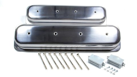 Valve Cover - Short - 2.563 in Height - Baffled - Grommets / Hardware Included - Aluminum - Polished - Center Bolt - Small Block Chevy - Pair