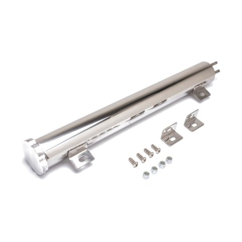 Recovery Tank - Coolant - 28 oz - 17 in Tall - 2 in Diameter - Stainless - Polished - Kit