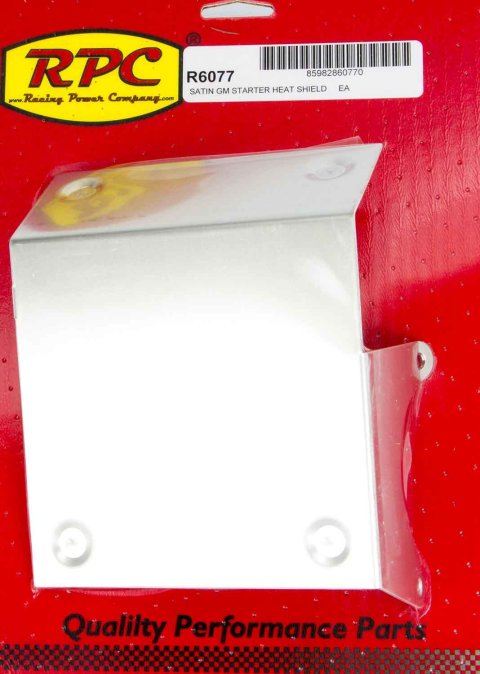 Starter Heat Shield - Aluminum - Satin - Stock Replacement Starters - Chevy V8 - Each