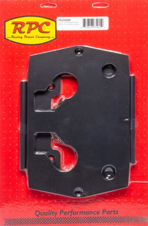 Battery Tray - 11.438 in Length x 7.688 in Wide - Hardware Included - Aluminum - Black Powder Coat - Optima Blue / Red / Yellow Top Batteries - Type 34 / 78 - Each