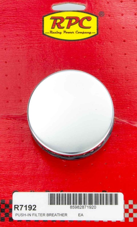 Breather - Push-In - Round - 1-1/4 in Hole - Reusable - Steel - Chrome - Each