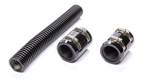 Radiator Hose Kit - 24 in Long - Black End Caps - Stainless - Black - Kit