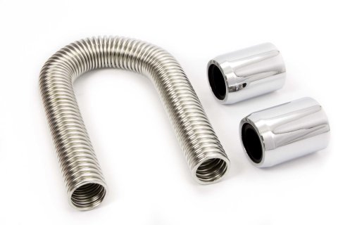 Radiator Hose Kit - 24 in Long - Chrome End Caps - Stainless - Polished - Kit
