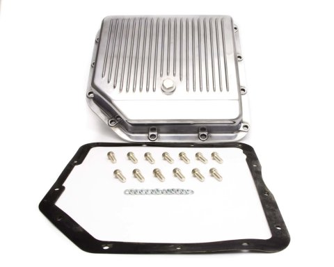 Transmission Pan - Stock Sump - Finned - Aluminum - Polished - TH350 - Each