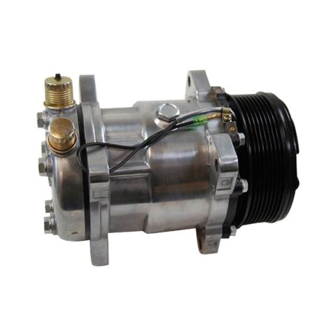Air Conditioning Compressor - Sanden 508 - R-134A - 7-Rib Serpentine Pulley - Polished - Universal - Each