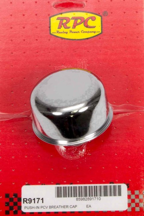 Breather - Push-In - Round - 3/4 in Hole - Steel - Chrome - Each