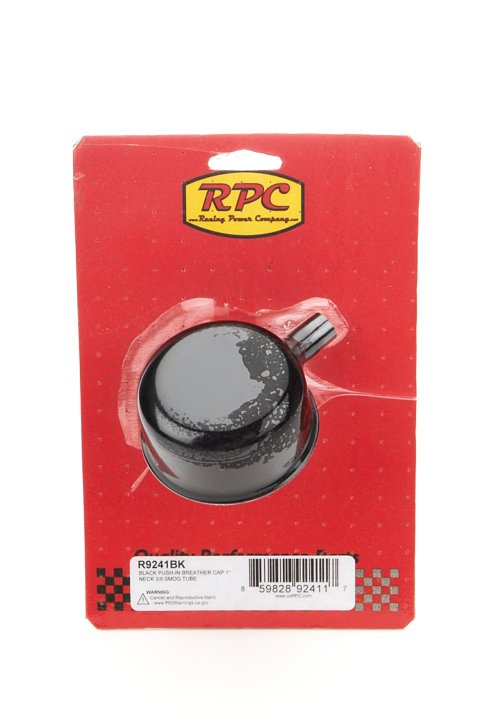 Breather - Push-In - Round - 1-1/4 in Hole - 3/8 in Hose Evacuation Fitting - Steel - Black Powder Coat - Each