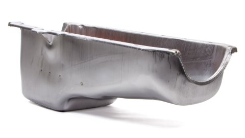 Engine Oil Pan - Rear Sump - 4 qt - 8 in Deep - Steel - Natural - 1-Piece Seal - Small Block Chevy - Each
