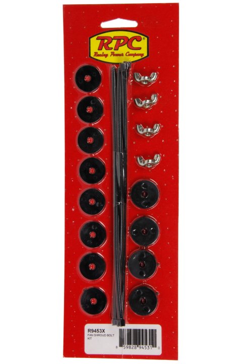 Fan Shroud Mount Kit - Push Through Radiator Style - Nylon - Black - Set of 4