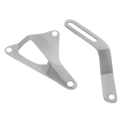 Alternator Bracket - Passenger Side - Mid Mount - Head Mount - Steel - Chrome - Small Block Ford - Each