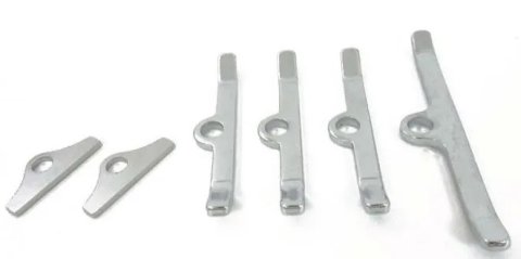 Valve Cover Hold Down Tabs - Steel - Chrome - Small Block Ford - Kit