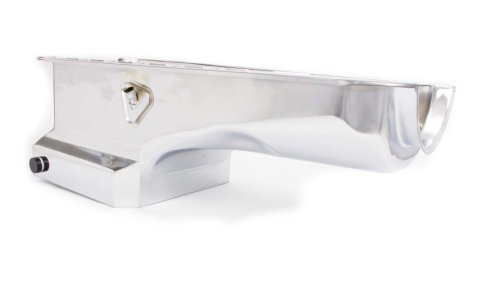 Engine Oil Pan - Drag Race - Rear Sump - 7 qt - 8.25 in Deep - Steel - Chrome - 2-Piece Seal - Big Block Chevy - Each