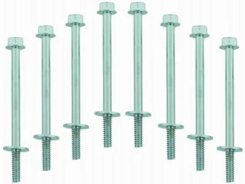 Valve Cover Fastener - Bolt - 1/4-20 in Thread - 3.750 in Long - Hex Head - Washers Included - Steel - Chrome - Center Bolt - Small Block Chevy - Kit