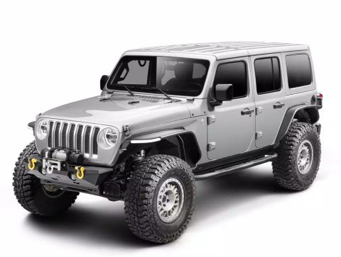 Fender Flare - Metal Max - Flat Style - Front - Steel - Black Powder Coat - Jeep Gladiator 2020-24 / Jeep Wrangler JL 2018-24 - Pair
