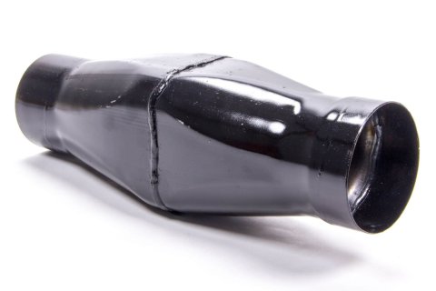 Muffler - 3.5 in Center Inlet - 3.5 in Center Outlet - 4.5 in Diameter Body - 14 in Long - Steel - Black Paint - Each
