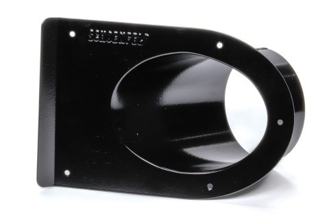 Exhaust Shield - Tail Pipe Saver - 4 in Round Diameter - Single 45 Degree Outlet - Black Powder Coat - Each
