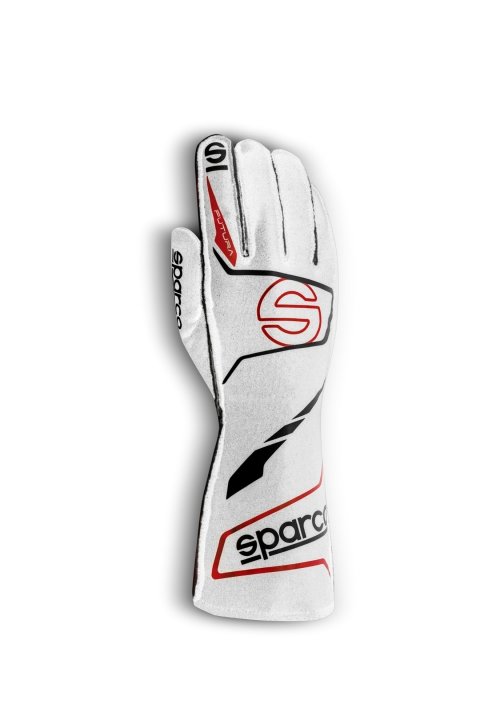 Driving Gloves - Futura - SFI 3.3/5 - FIA Approved - Single Layer - Fire Retardant Fabric - White / Black - Euro Size 11 - Large - Pair