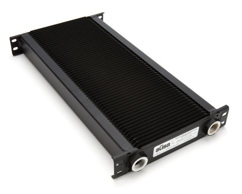 Fluid Cooler - Super ProLine STD 3 Series - 10 x 18.5 x 2 in - Plate Type - 22 mm x 1.50 Female Inlet / Outlet - Aluminum - Black Paint - Universal - Each