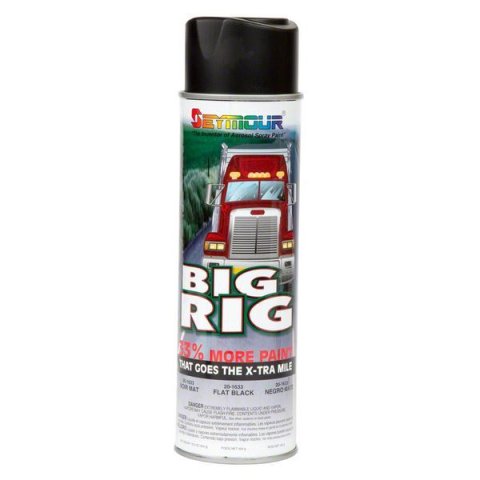 Paint - Big Rig - Alkyd Enamel - Flat Black - 16 oz Aerosol - Each