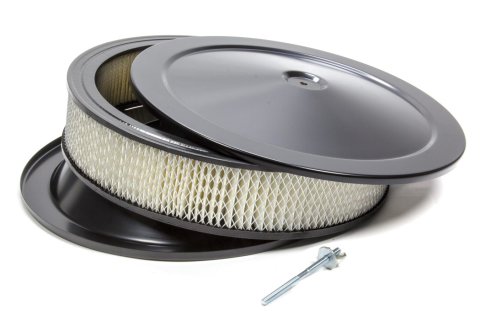 Air Cleaner Assembly - High Dome - 14 in Round - 3 in Element - 5-1/8 in Carb Flange - Dropped Base - Steel - Black Paint - Kit