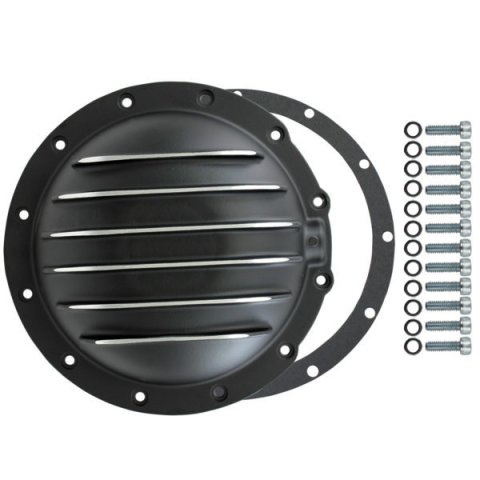 Differential Cover - Aluminum - Black Powder Coat / Machined Fins - Jeep 12 Bolt - Jeep AMC - Each