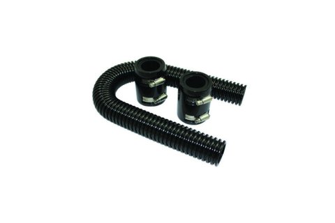 Radiator Hose Kit - 24 in Long - Black End Caps - Stainless - Black - Kit