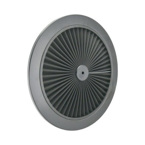 Air Cleaner Lid - 14 in Round - Filtered - Black Filter - Steel - Black Paint - Each
