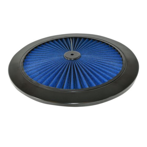 Air Cleaner Lid - 14 in Round - Filtered - Blue Filter - Steel - Black Paint - Each