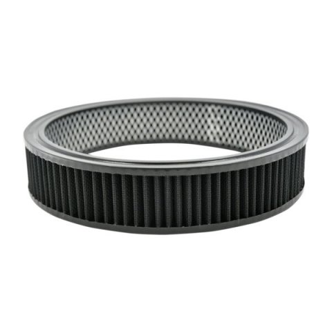 Air Filter Element - Round - 10 in Diameter - 2 in Tall - Wire Mesh Included - Reusable Cotton - Black - Universal - Each
