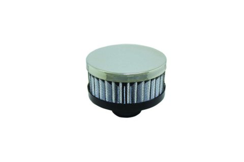 Breather - Push-In - Round - 1-1/4 in Hole - Reusable - Rubber / Steel - Black / Chrome - Each