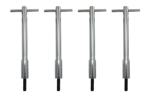 Valve Cover Fastener - Stud - 1/4-20 in Thread - 1.250 in Long - Wing Nuts - 5 in Long - Steel - Chrome - Set of 4