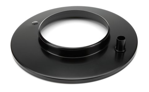 Air Cleaner Base - 10 in Round - 5-1/8 in Carb Flange - Raised Base - Steel - Black Paint - Each
