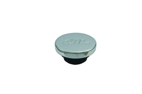 Oil Fill Cap - Push-In - Round - 1-1/4 in Valve Cover Hole - Steel - Chrome - Each