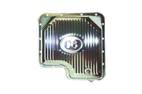 Transmission Pan - Stock Sump - Ribbed - Steel - Chrome - C6 - Each