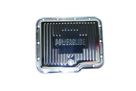Transmission Pan - Stock Sump - Ribbed - Steel - Chrome - Powerglide - Each