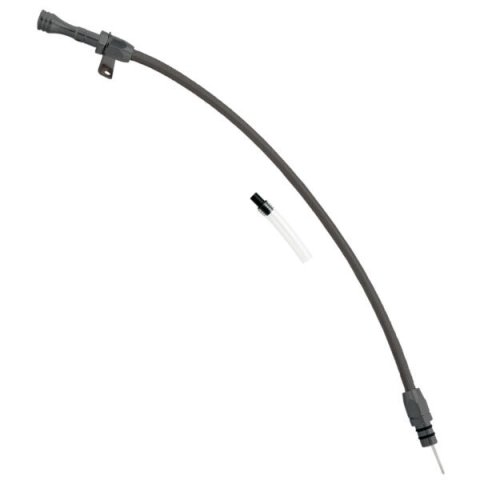 Transmission Dipstick - Transmission Mount - Flexible - OEM Length - Braided Stainless - Aluminum - Black Anodized - 700R4 - Each