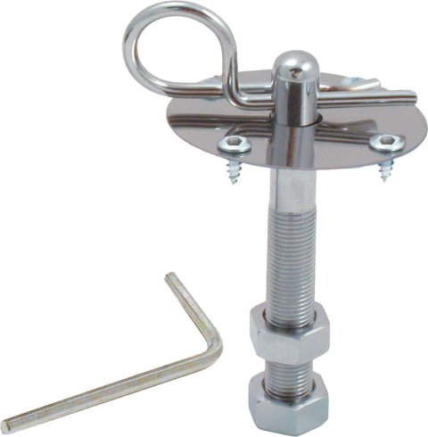 Hood Pin - 0.438 in OD x 3.75 in Long - 2.5 in OD Scuff Plates - Hairpin Clips - Hardware Included - Steel - Chrome - Kit