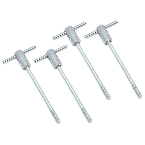 Valve Cover Fastener - Stud - 1/4-20 in Thread - 0.875 in Long - 3-1/4 in Tall T-Bar Wing Nuts - Steel - Chrome - Set of 4