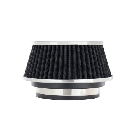 Air Filter Element - Clamp-On - Conical - 6 in Base - 4.75 in Top Diameter - 2.625 in Tall - 3 to 4 in Flange - Reusable Cotton - Black - Universal - Each