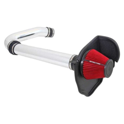 Air Induction System - Polished Aluminum Tube - Reusable Filter - Red - Mopar V6 - Mopar LA-Body / LC-Body / LD-Body / LX-Body 2011-21 - Kit