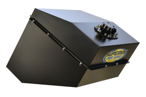 Fuel Cell and Can - 26 gal - SFI - 20.75 in Deep x 19.5 in Wide - 10 AN Male Outlet - 8 AN Male Return - 6 AN Rollover Valve - Foam - Steel - Black Powder Coat - Dirt Late Model / Modified - Each