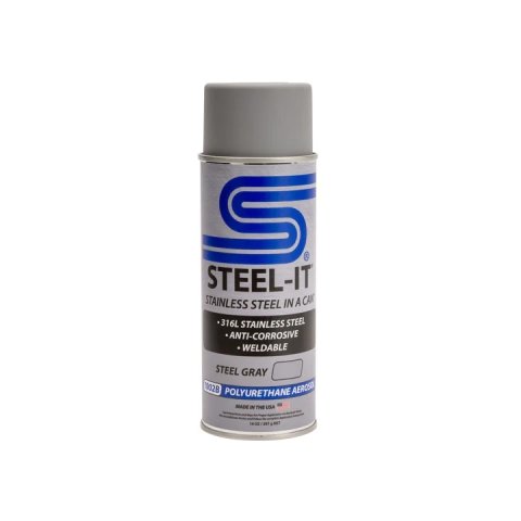 Paint - Stainless Steel in a Can - Urethane - Weldable - Non-Corrosive - Steel Gray - 12 oz Aerosol - Each