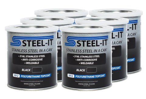 Paint - Stainless Steel in a Can - Urethane - Weldable - Non-Corrosive - Black - 1 qt Can - Set of 6