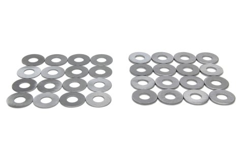 Rocker Arm Stand Shim - Sixteen 0.080 / Sixteen 0.040 in thick - Steel - T&D Machine Small Block Chevy / Ford Rockers - Kit
