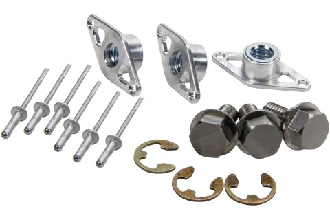 Mud Cover Installation Kit - 5/16-28 in Thread - 0.75 in Long - Hex Head - Screw-In Inserts / Rivets Included - 1-3/8 in Spring - Stainless - Kit